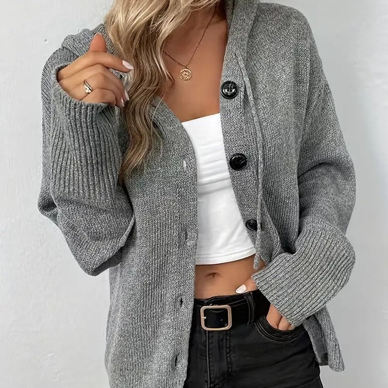 Hooded Single-Breasted Sweater