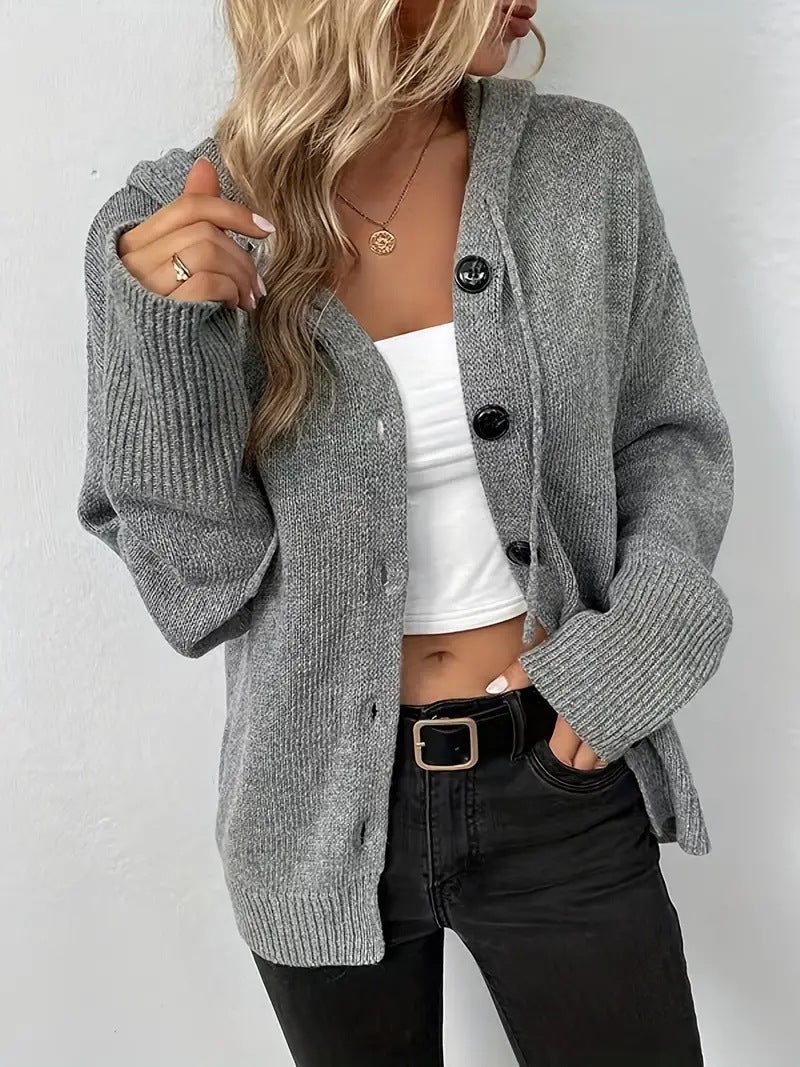 Hooded Single-Breasted Sweater