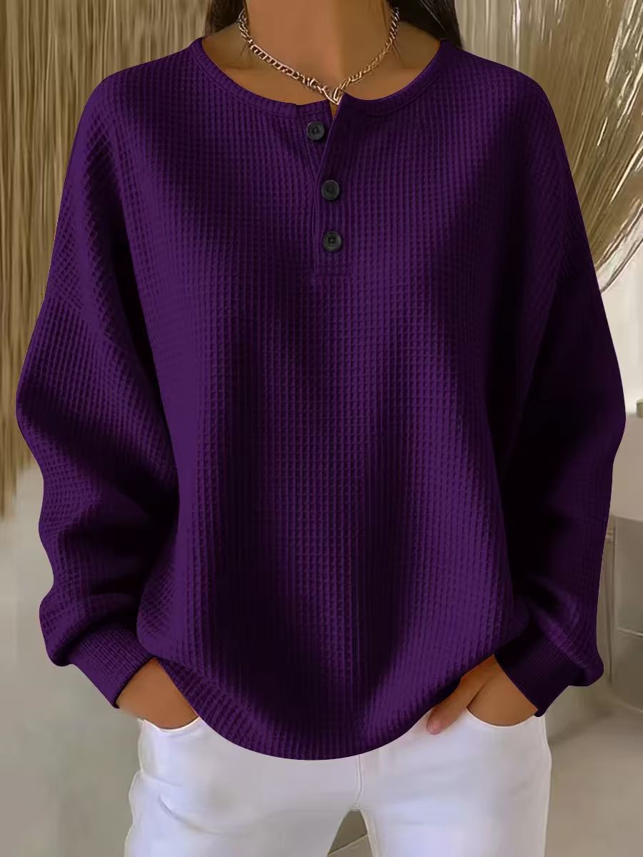 Round Neck Loose-Fit Pullover Top