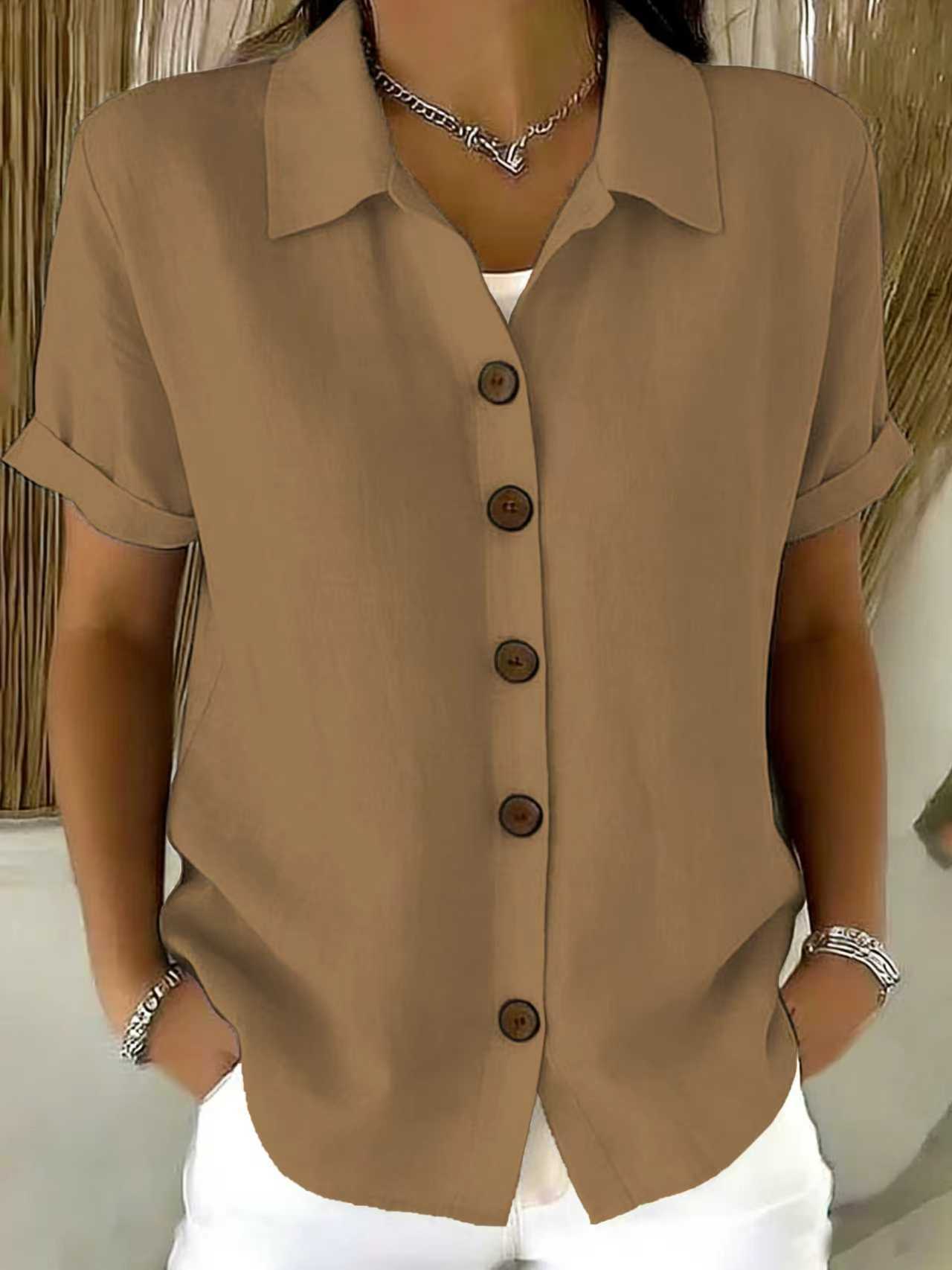 Collared Short Sleeve Top