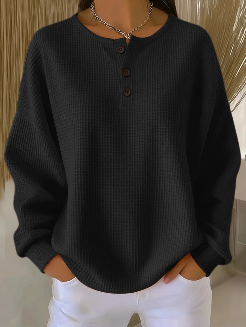 Round Neck Loose-Fit Pullover Top