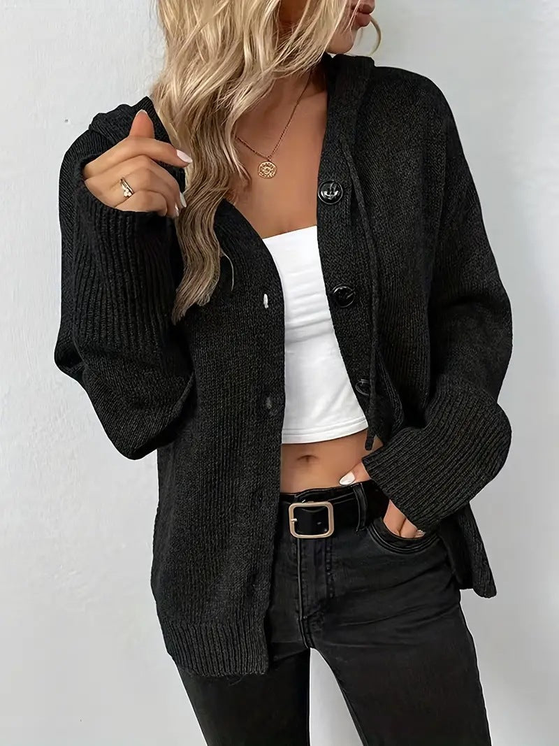 Hooded Single-Breasted Sweater