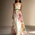 One-Shoulder Print Maxi Dress