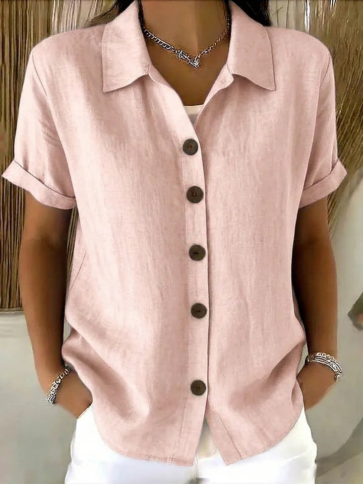 Collared Short Sleeve Top