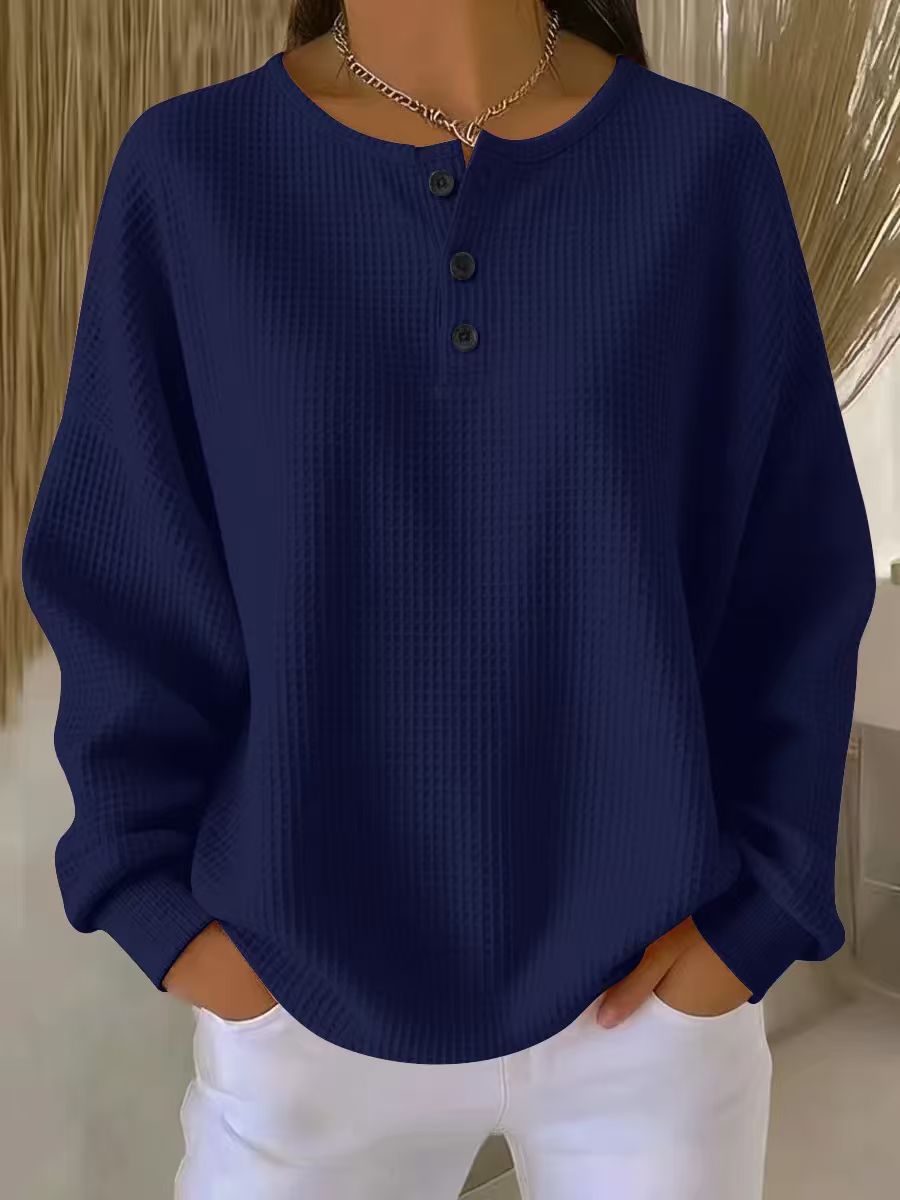 Round Neck Loose-Fit Pullover Top
