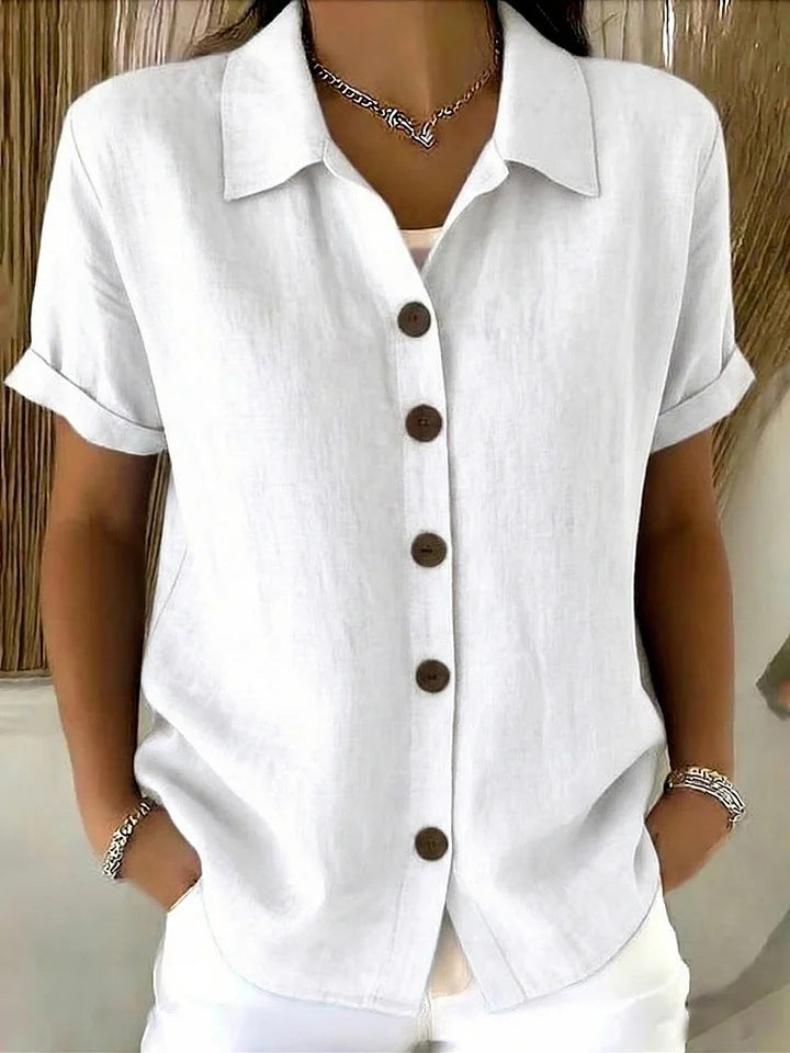 Collared Short Sleeve Top