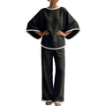 Round Neck Batwing Sleeve Two-Piece Set