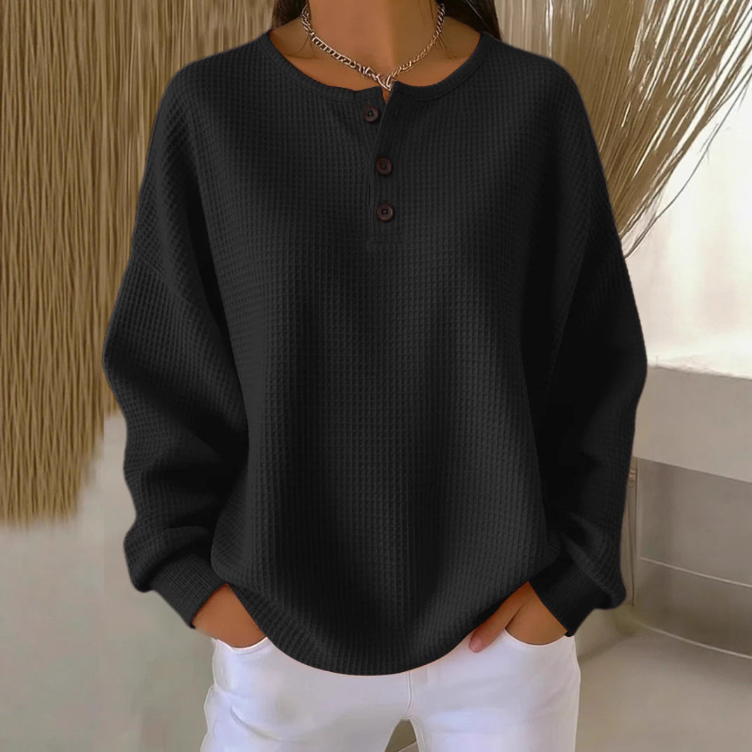 Round Neck Loose-Fit Pullover Top