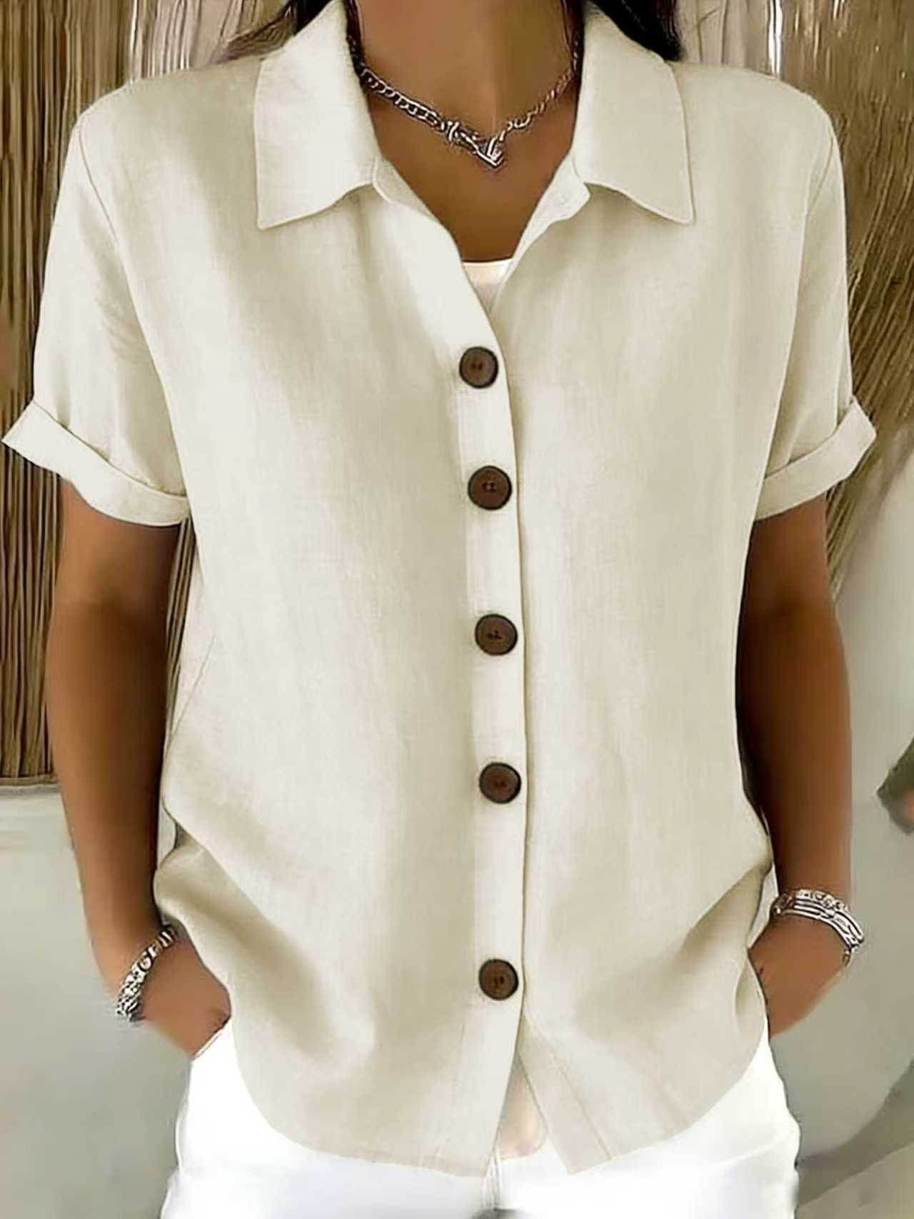 Collared Short Sleeve Top