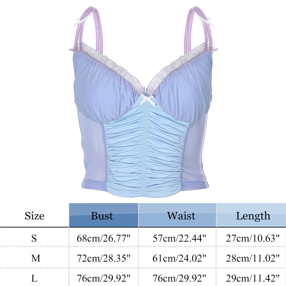 V-Neck Mesh Crop Camisole Top