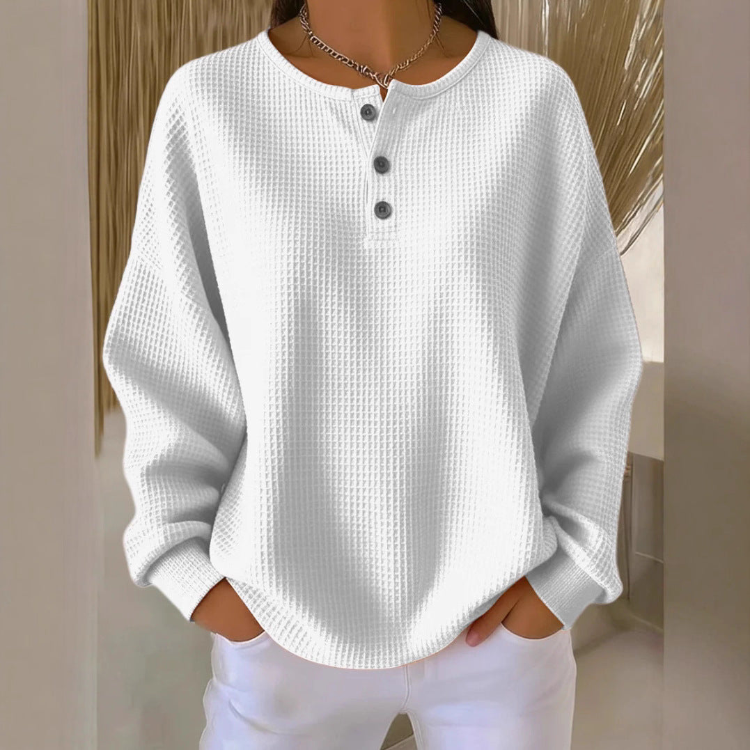 Round Neck Loose-Fit Pullover Top