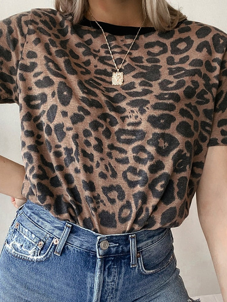 Leopard Print Loose T-Shirt