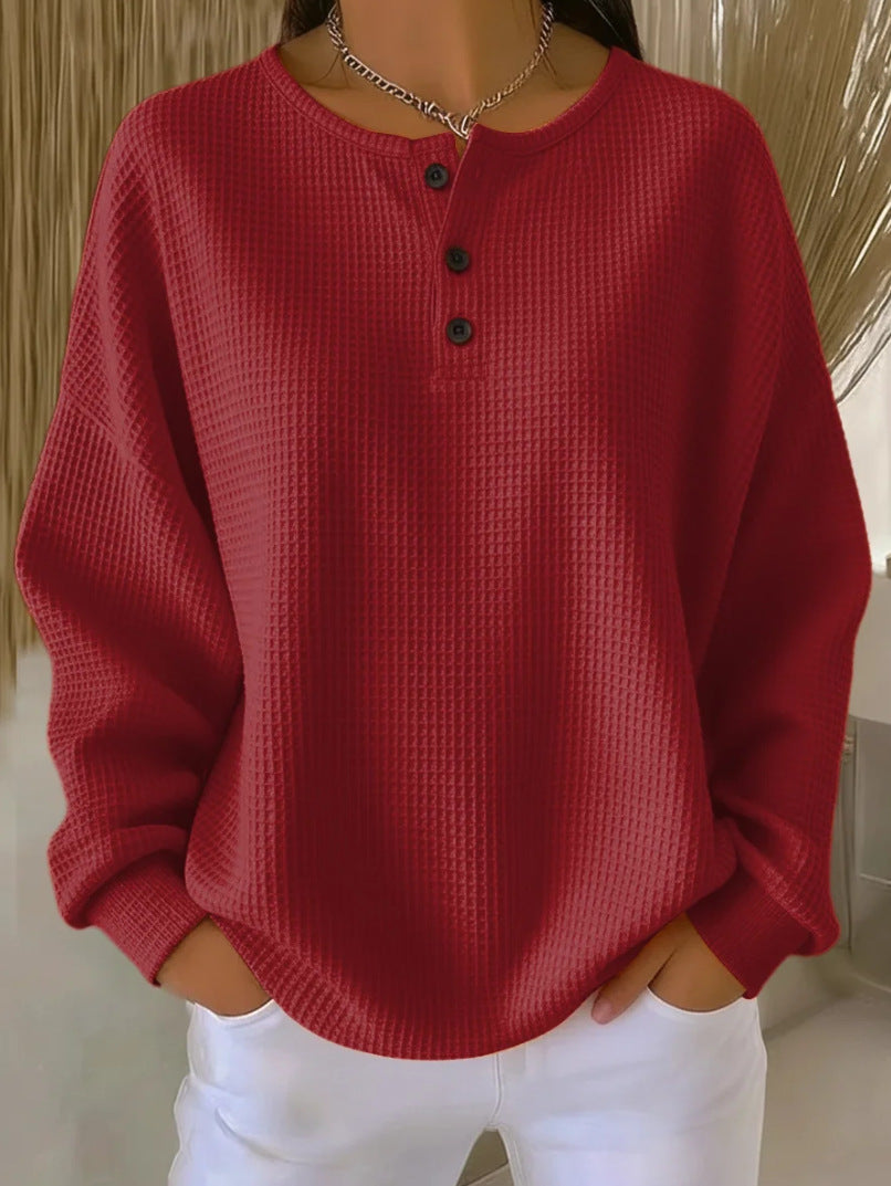 Round Neck Loose-Fit Pullover Top