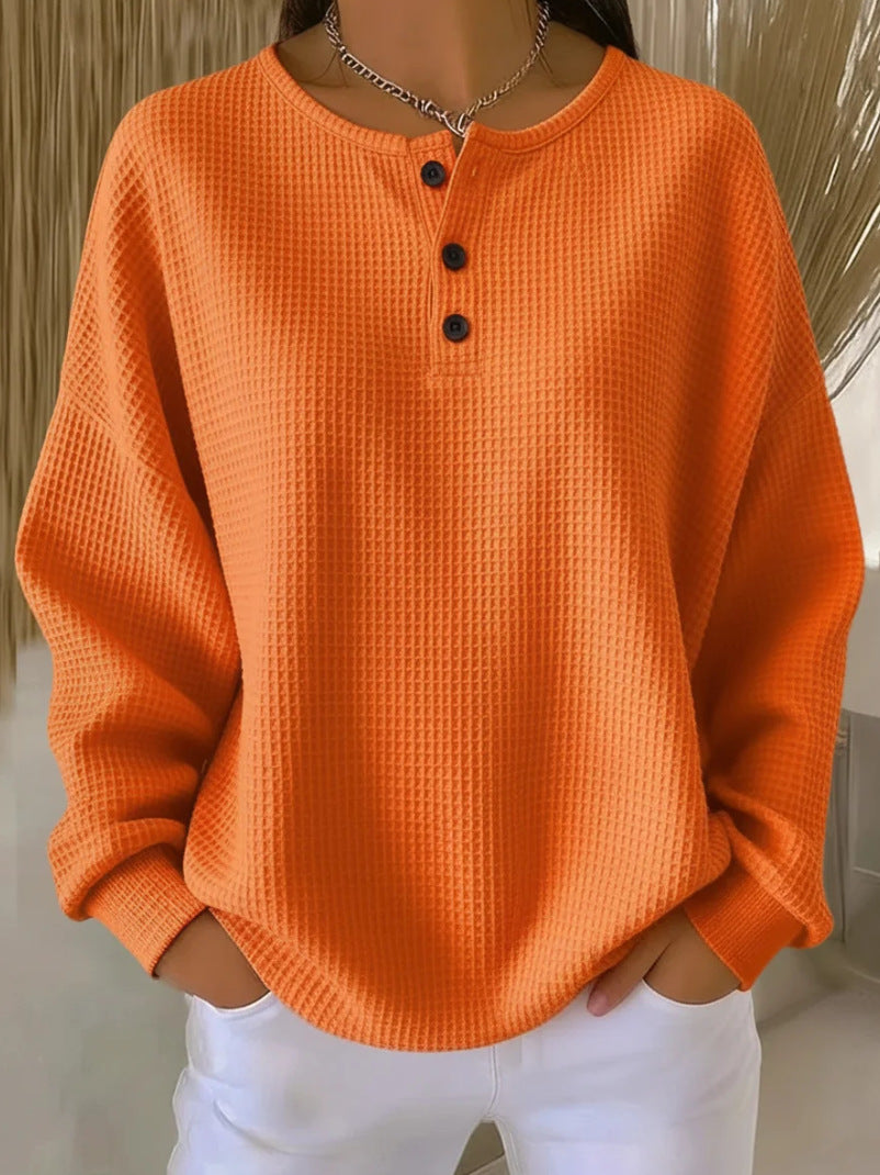 Round Neck Loose-Fit Pullover Top
