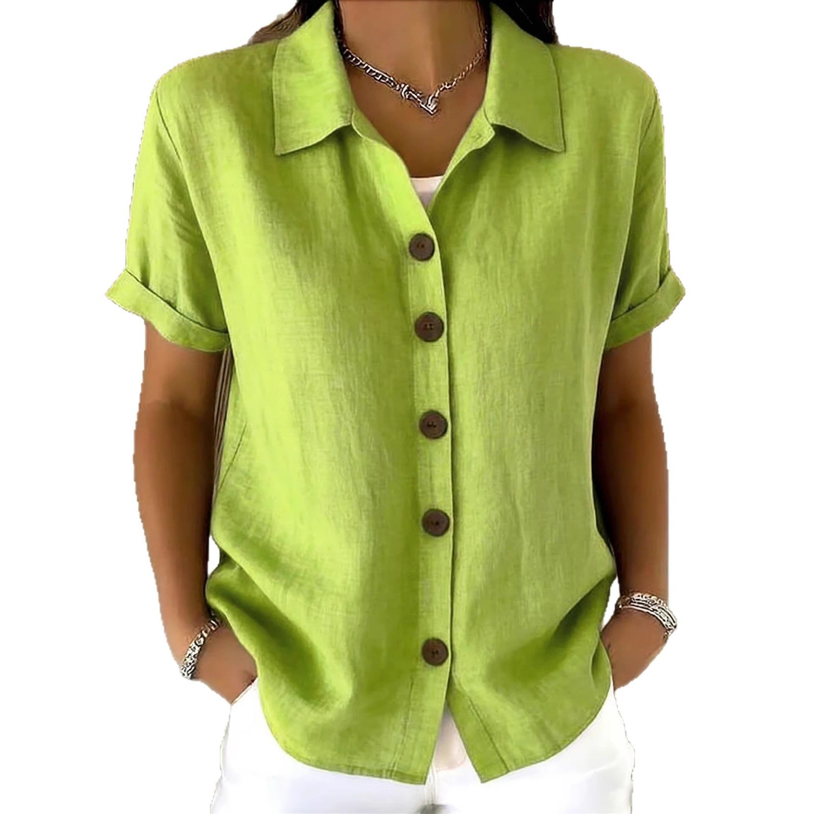 Collared Short Sleeve Top