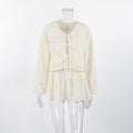 Lace-Up V-Neck Top & Shorts Set