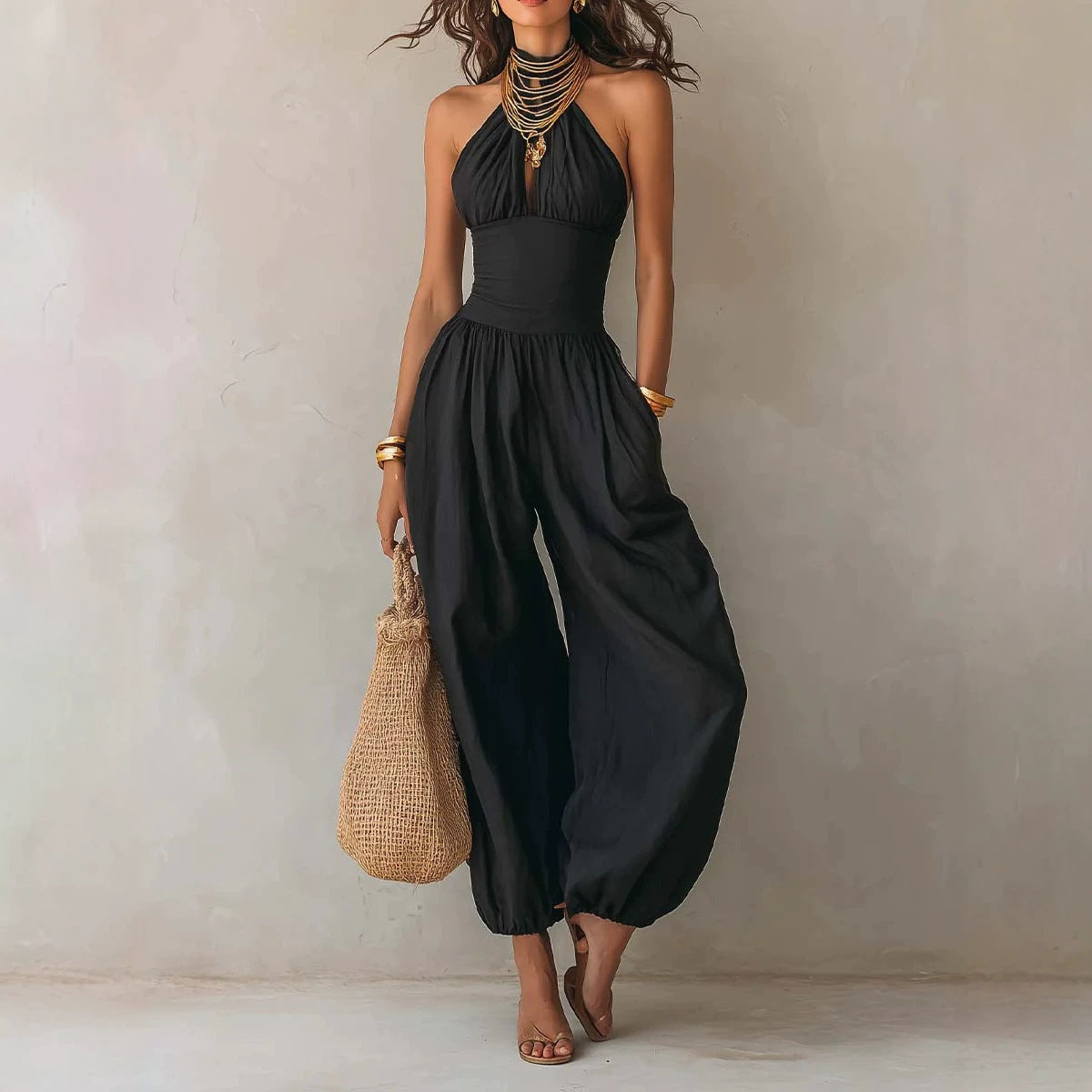 Backless Halter Neck Jumpsuit