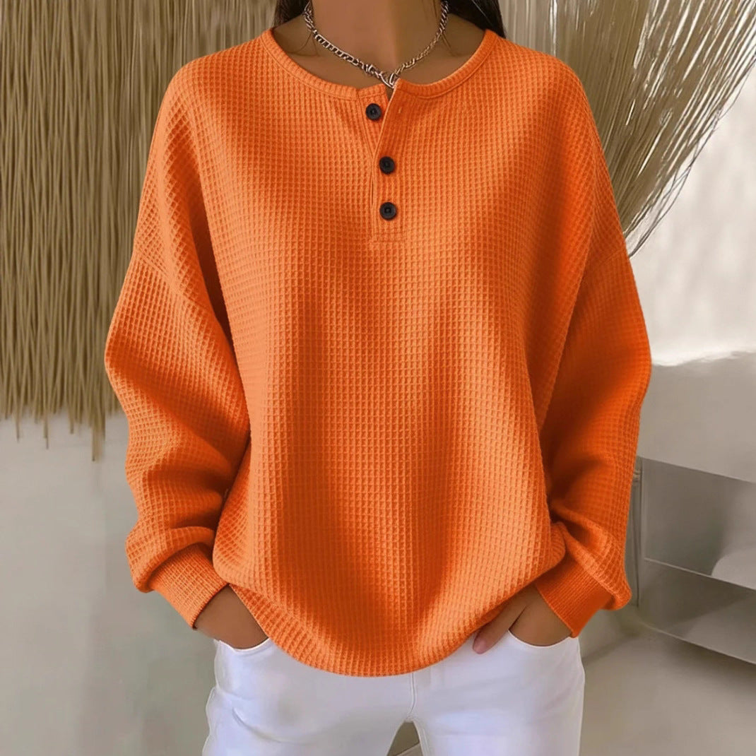 Round Neck Loose-Fit Pullover Top