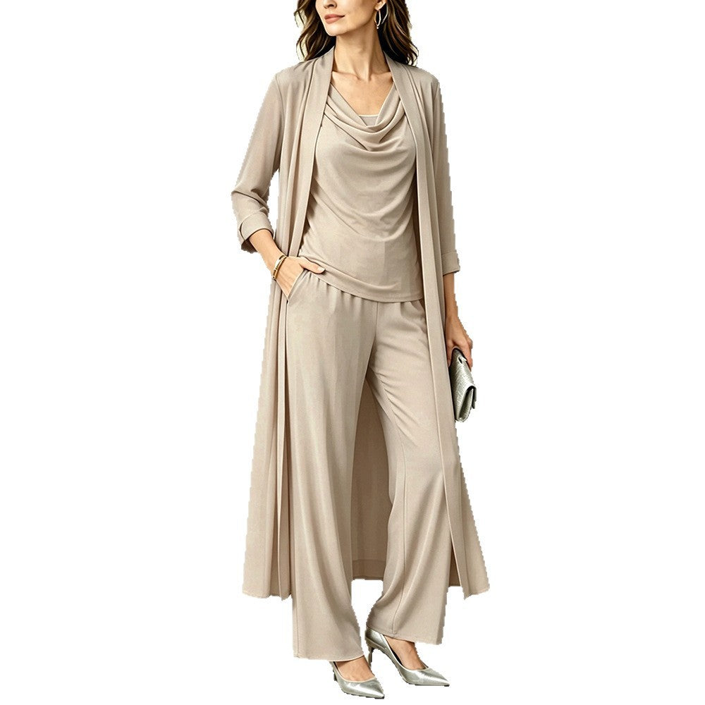 Three-Piece Cardigan, Top & Pants Set