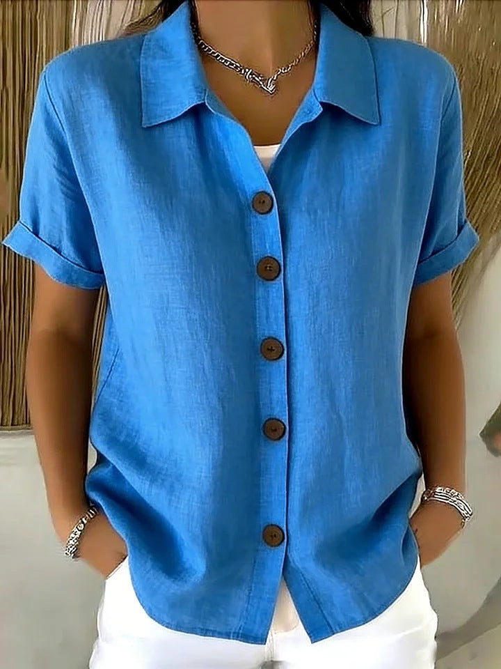 Collared Short Sleeve Top