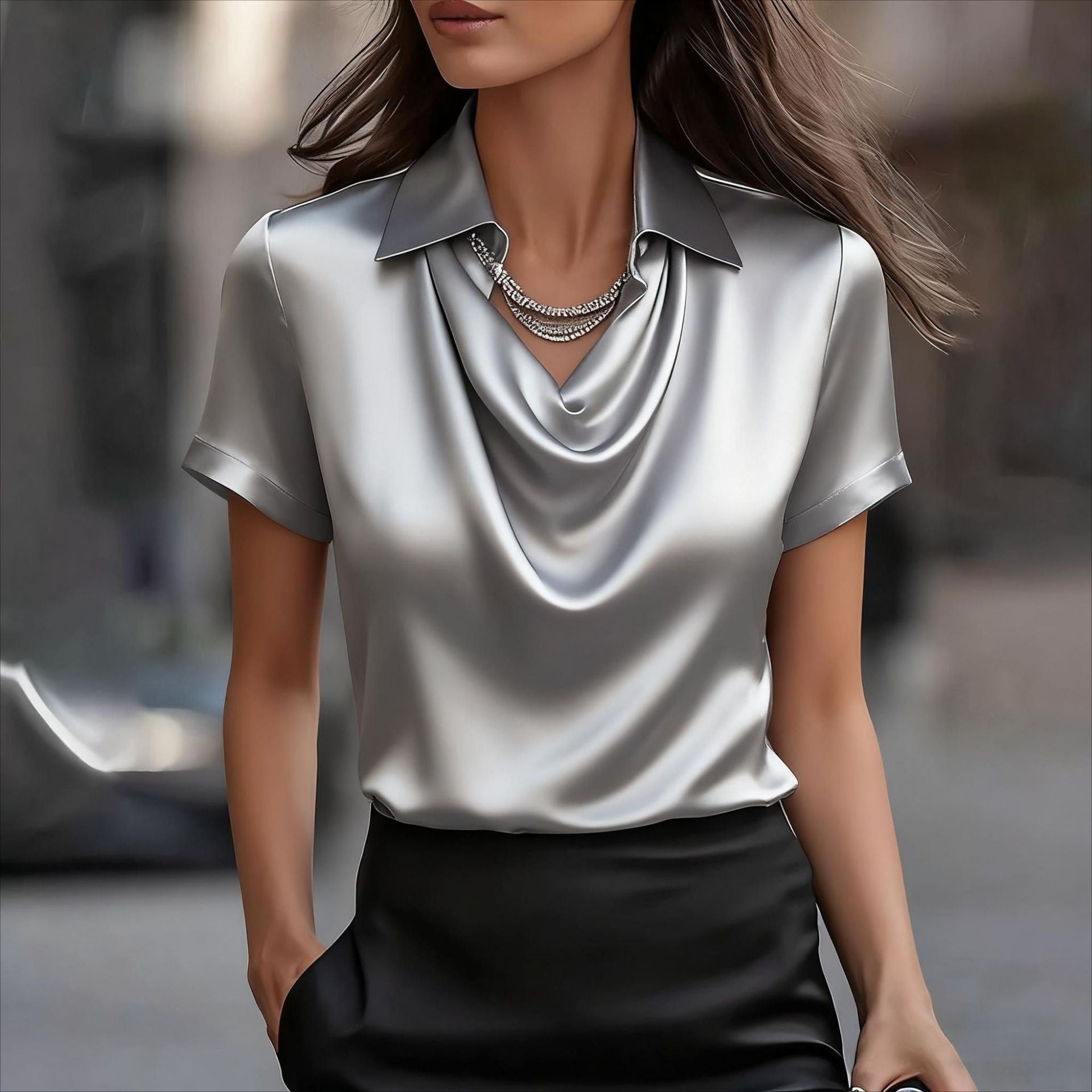 Long Sleeve Lapel Collar Shirt