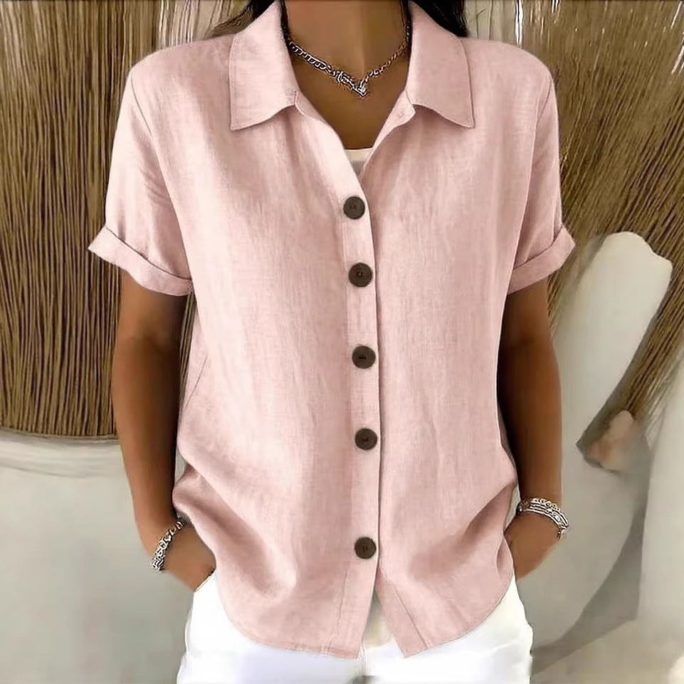 Collared Short Sleeve Top