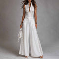 High-Waist Lace Patchwork Jumpsuit