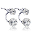 Crystal Ball Stud Earrings - Silver Plated