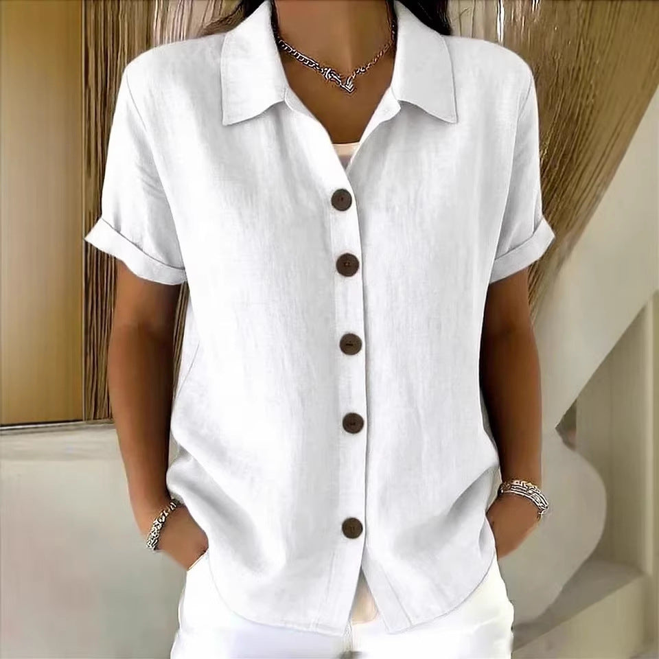 Collared Short Sleeve Top