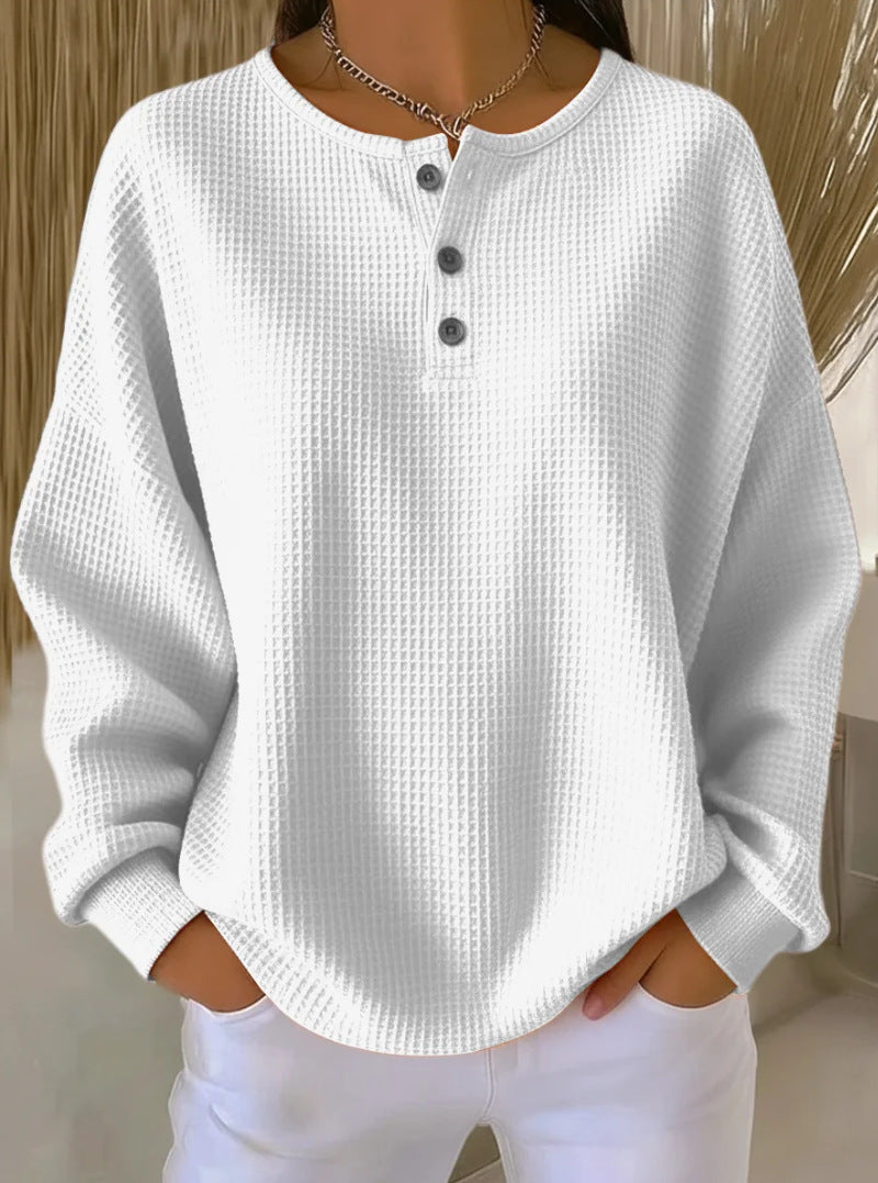 Round Neck Loose-Fit Pullover Top