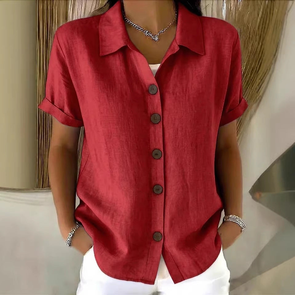 Collared Short Sleeve Top