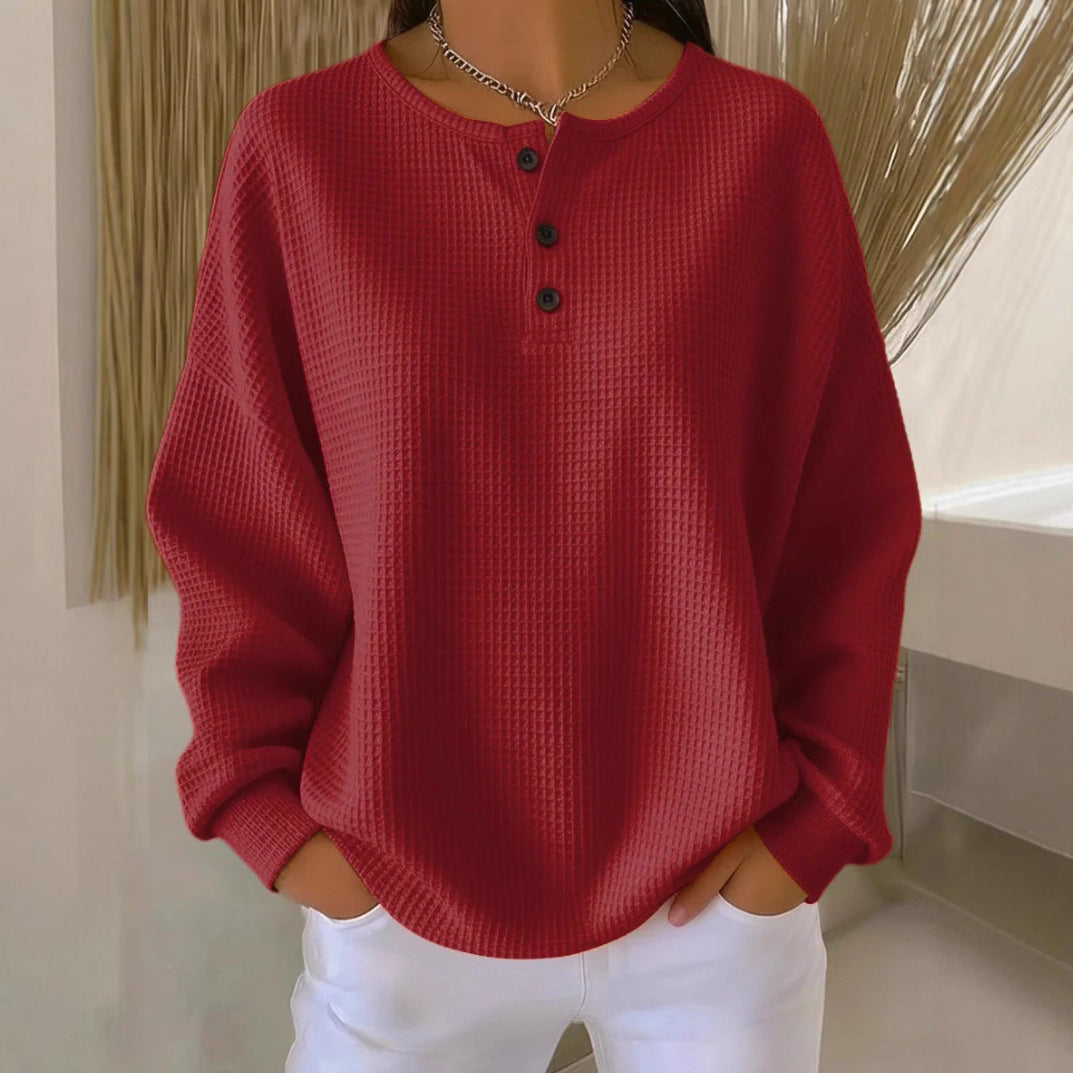Round Neck Loose-Fit Pullover Top