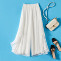 Elastic-Waist Wide Leg Silk Pants