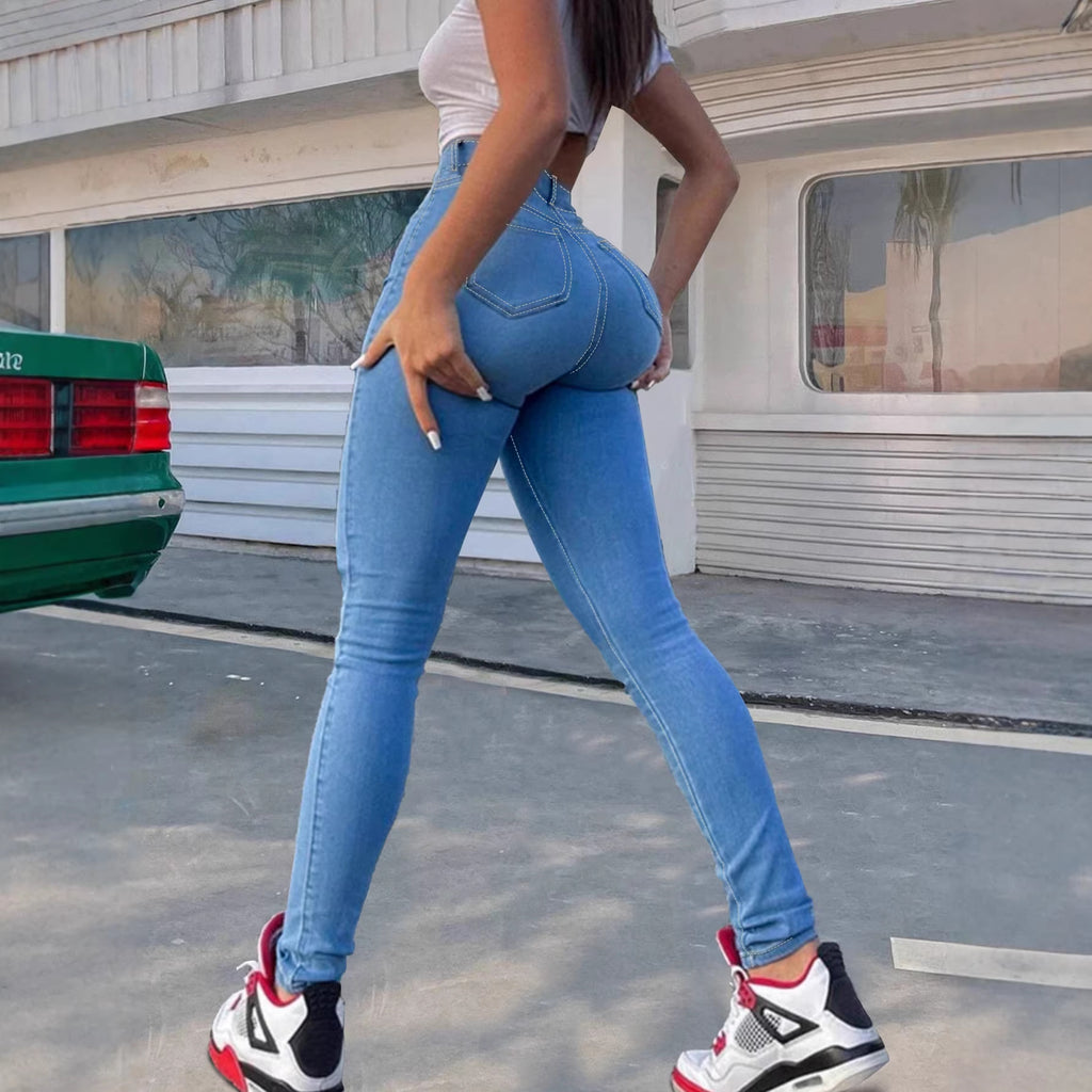 Light Blue Stretch Skinny Jeans