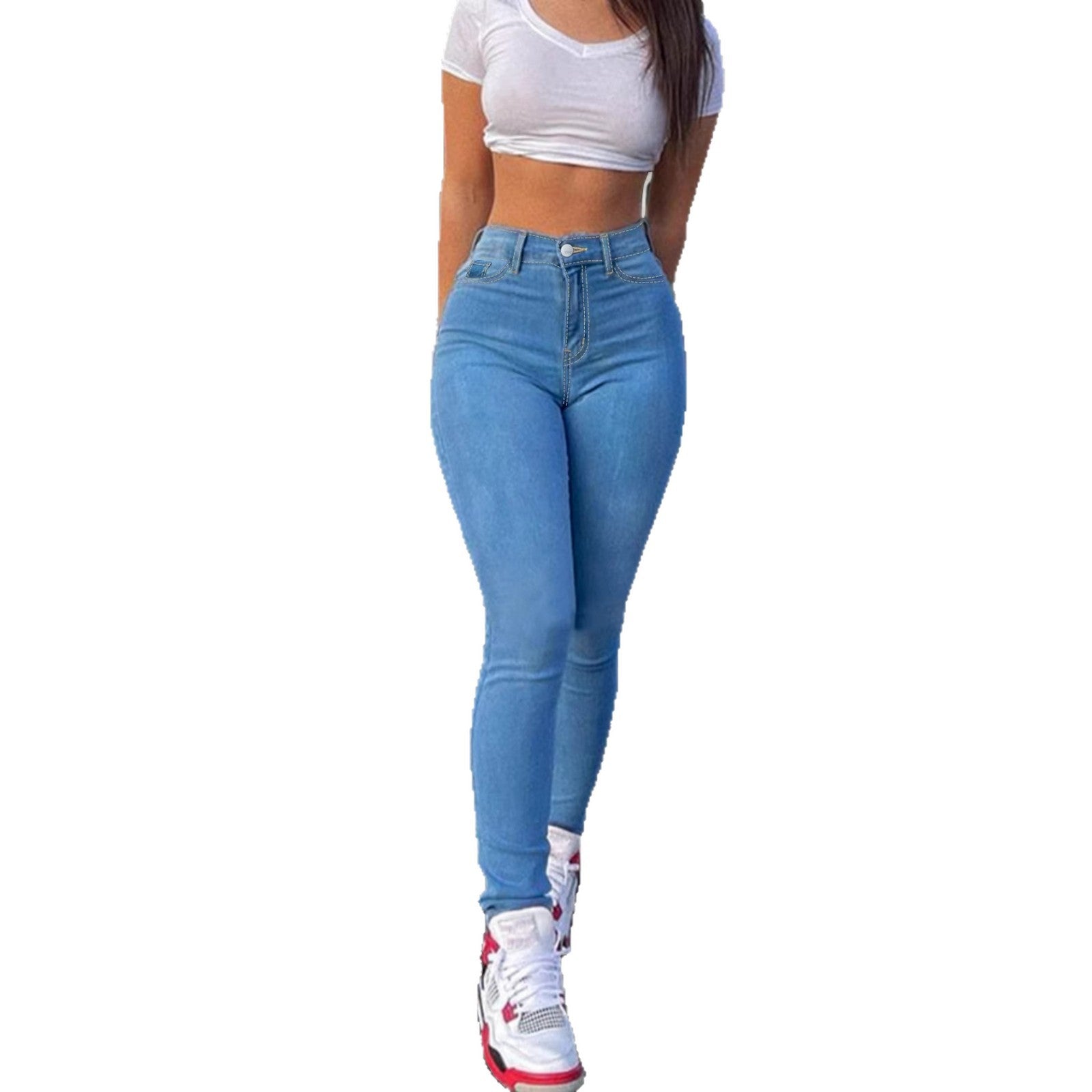 Light Blue Stretch Skinny Jeans