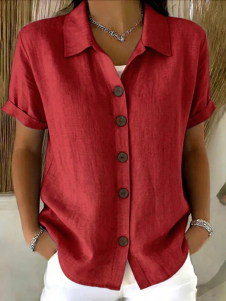 Collared Short Sleeve Top