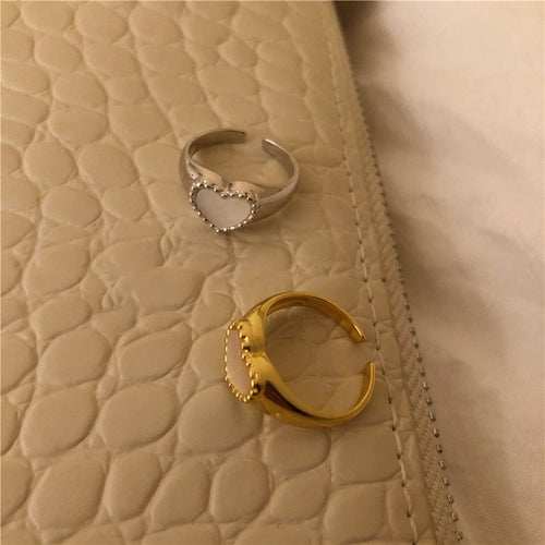 925 Sterling Silver Heart Shell Ring