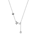 Cubic Zircon Butterfly Tassel Necklace
